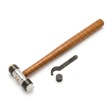 Martillo Nylon Latón Joyero 12-22mm con mango de madera