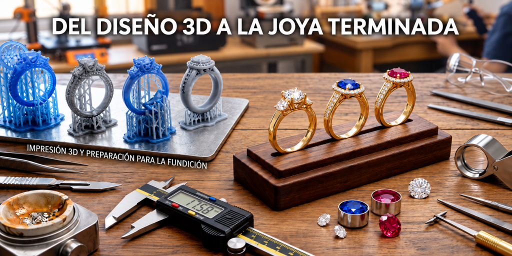 Del diseño 3D a la joya terminada